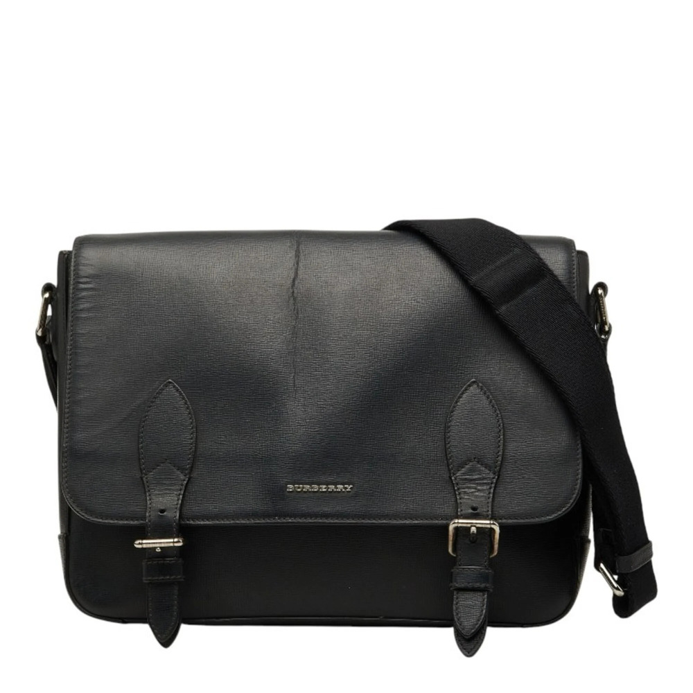 Burberry Nova Check Shoulder Bag, Black Leather, Women's BURBERRY